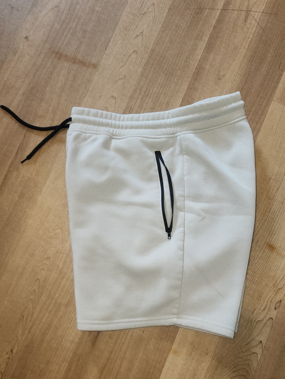 Brooklyn Cloth White Athletic Drawstring Shorts with Black Accents